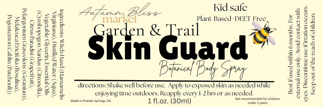 1 fl.oz.- Kid Safe - Garden & Trail Skin Guard Botanical Body Spray - Autumn Bliss Market