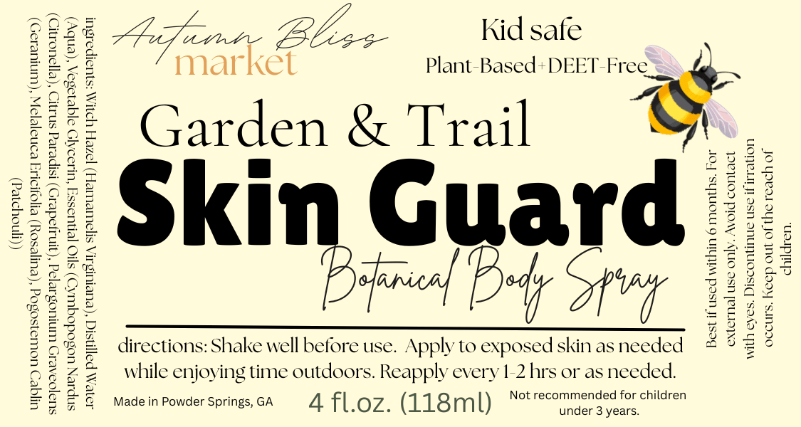 4 fl.oz. - Kid Safe - Garden & Trail Skin Guard Botanical Body Spray - Autumn Bliss Market